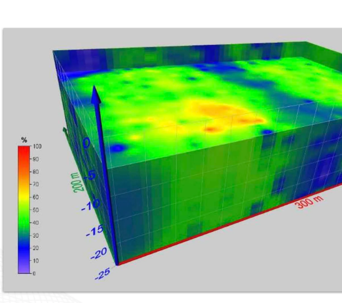 3D model of the concentrated methane area