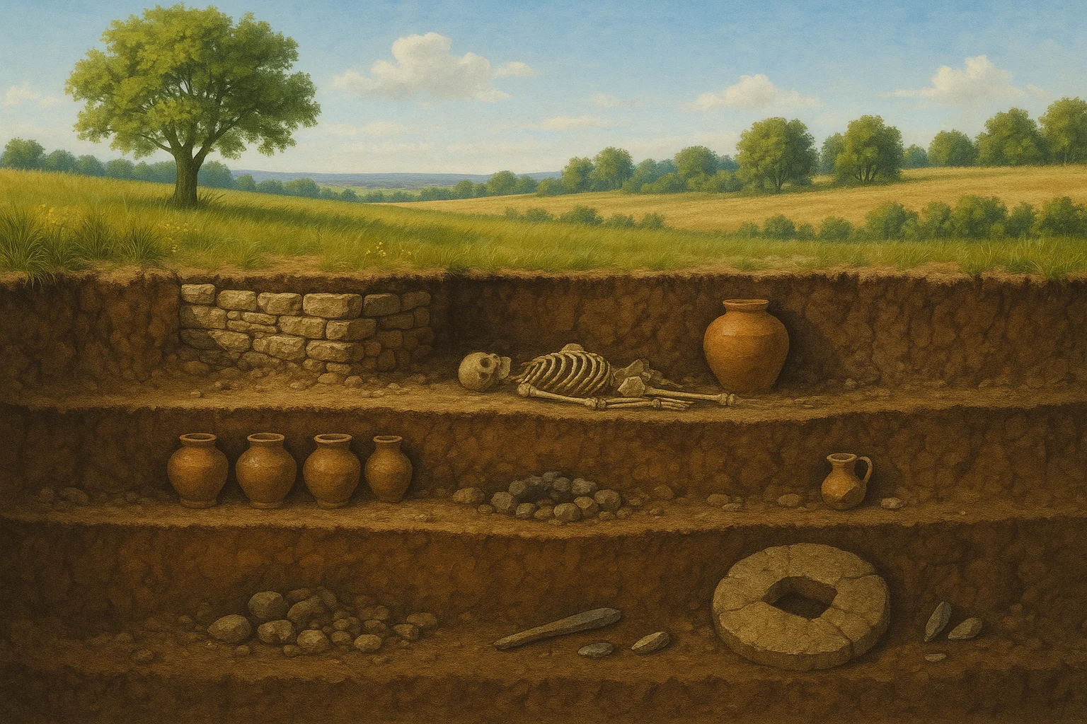 Archaeological ground surveyed by VMF